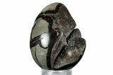 Septarian Dragon Egg Geode - Sparkly Black Crystals #336447-2